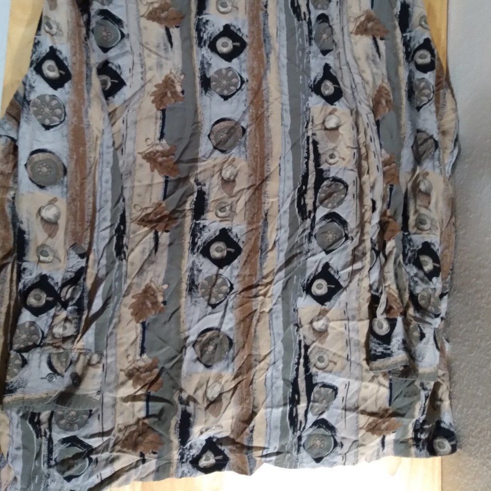 Vintage Abstract Pattern Button Down Shirt - image 7